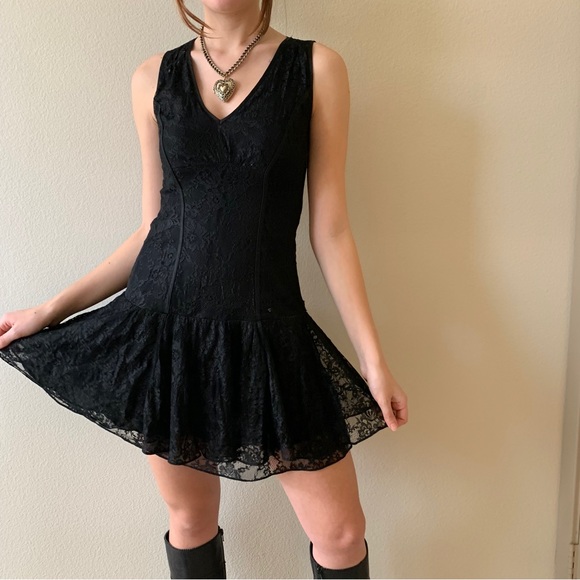 Bebe Layered Lace Goth Mini Dress - Picture 1 of 6